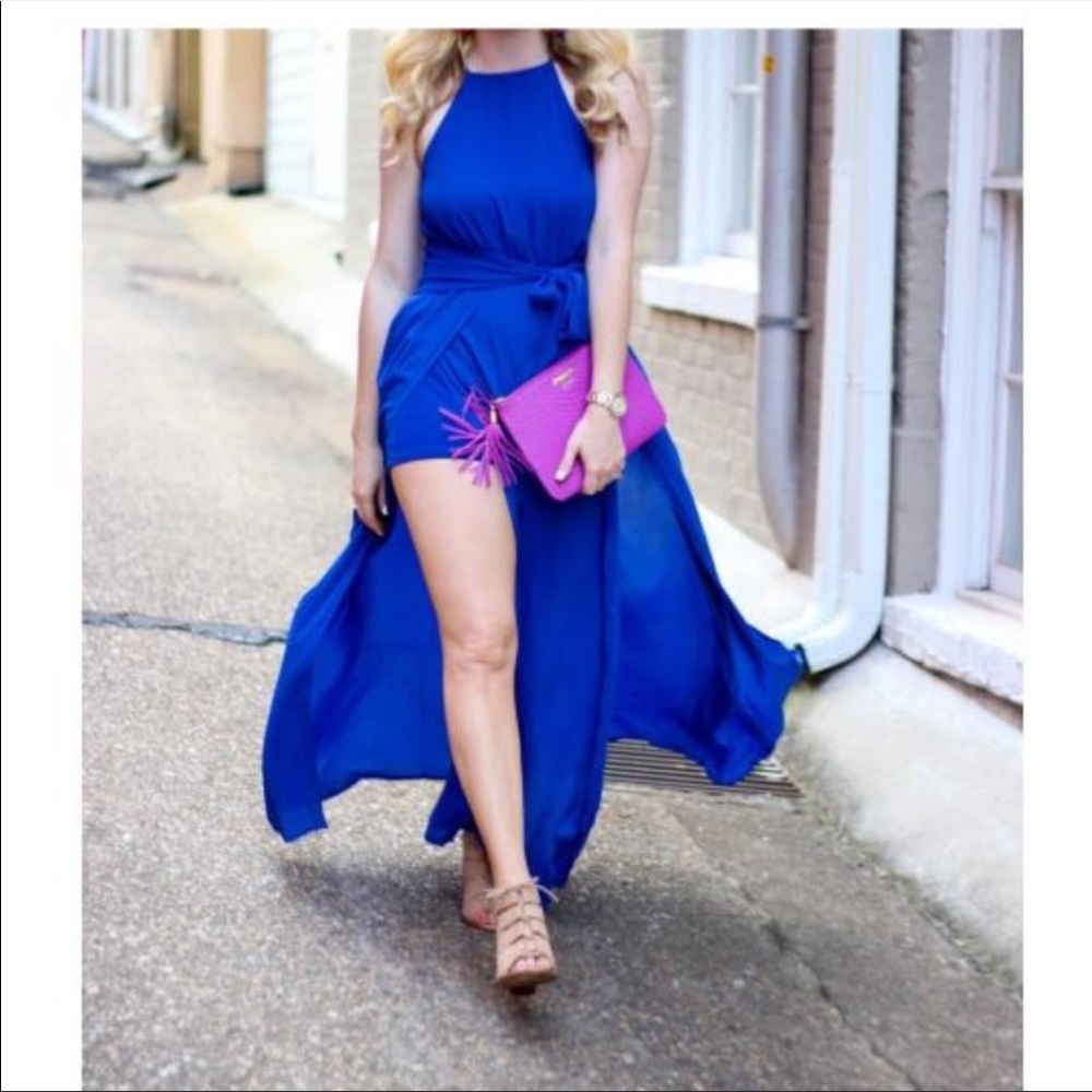 GB Blue Maxi Dress with shorts